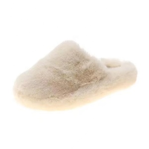 Nuove <span class=keywords><strong>Ciabatte</strong></span> <span class=keywords><strong>Bianche</strong></span> Color Crema Antiscivolo in Morbido Pile per Ragazze, Scarpe da Casa con Punta Chiusa, Pantofole da <span class=keywords><strong>Donna</strong></span> in Pelliccia per Interni - Product Image 1