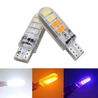 FSYLX Nouvelles Ampoules LED Stroboscopiques Intérieures T10 W5W 194 501 8SMD Bicolores en Gel de Silice Super Lumineuses 12V pour Rétrofit Automobile