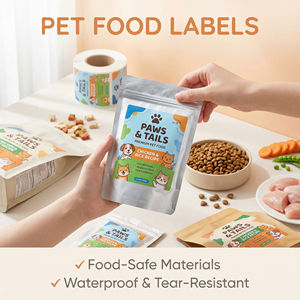 Çizilmeye Dayanıklı Evcil Hayvan Maması Poşet Etiketleri |   Su Geçirmez Özel Vinil Çıkartmalar Köpek Ödül Mamaları ve Kedi Maması Poşetleri için - Product Image 2