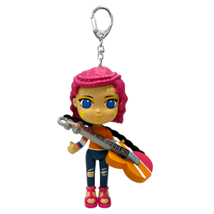 พวงกุญแจกีตาร์การ์ตูนน่ารักพีวีซีตุ๊กตาและกระเป๋าเป้สะพายหลังตกแต่งเสน่ห์โลหะผสมสังกะสีคลิปของขวัญจำนวนมากทำจากพลาสติก - Product Image 1