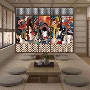 3D giapponese porta scorrevole ramè carta da parati ristorante Sashimi Sushi giapponese Kimono belle donne <span class=keywords><strong>legno</strong></span> venature murali - Product Image 1