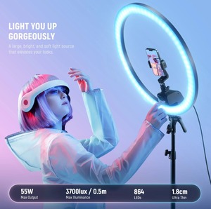 Kit d'éclairage photographique <span class=keywords><strong>Neewer</strong></span> SRP18C RGB avec contrôle par application, lumière annulaire LED 2500K-10000K, avec support et sac de transport - Product Image 3
