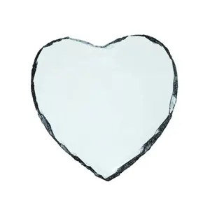 blank wholesale diy picture photo heart-shaped slate frame rock stone sublimation plate products couple gift