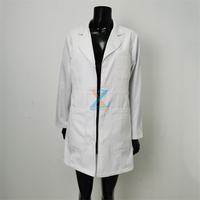 Blouse de laboratoire médicale longue pour femmes, professionnelle, blanche, manches longues, boutonnée, avec ceinture