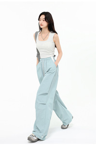 <span class=keywords><strong>Pantaloni</strong></span> Sportivi da <span class=keywords><strong>Donna</strong></span> Impermeabili ad Asciugatura Rapida, Joggers Larghi con Coulisse e Laccetti alla Caviglia, Casual a <span class=keywords><strong>Gamba</strong></span> <span class=keywords><strong>Larga</strong></span> - Product Image 4