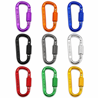Mosquetón de Aleación de Aluminio en Forma de D, Anodizado, para Exteriores, para Mochila, Llavero, Camping, Carga de 20 kg, 9 Colores, Personalizable OEM