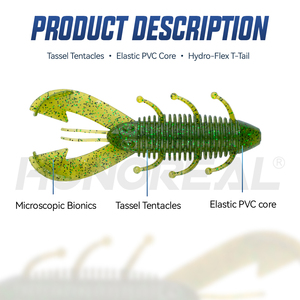 Señuelos de Pesca HONOREAL OEM de Fábrica, Tipo Langosta, 90 mm, 8.8 g, Flexibles, de Alta Vibración, Acción de Natación, PVC Suave, <span class=keywords><strong>Bonic</strong></span> - Product Image 2