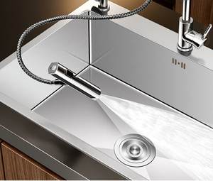 Fregadero de Cocina de Acero Inoxidable 304, Fregadero Estampado de Gran Tamaño con un Solo Tazón, Lavabo para Lavar Platos y Manos - Product Image 4