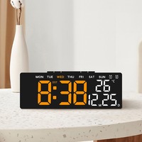 Réveil multifonction LED Huayang 5510 avec sortie USB, affichage de la température, date, semaine, double alarme, minuterie, DST, horloge de chevet