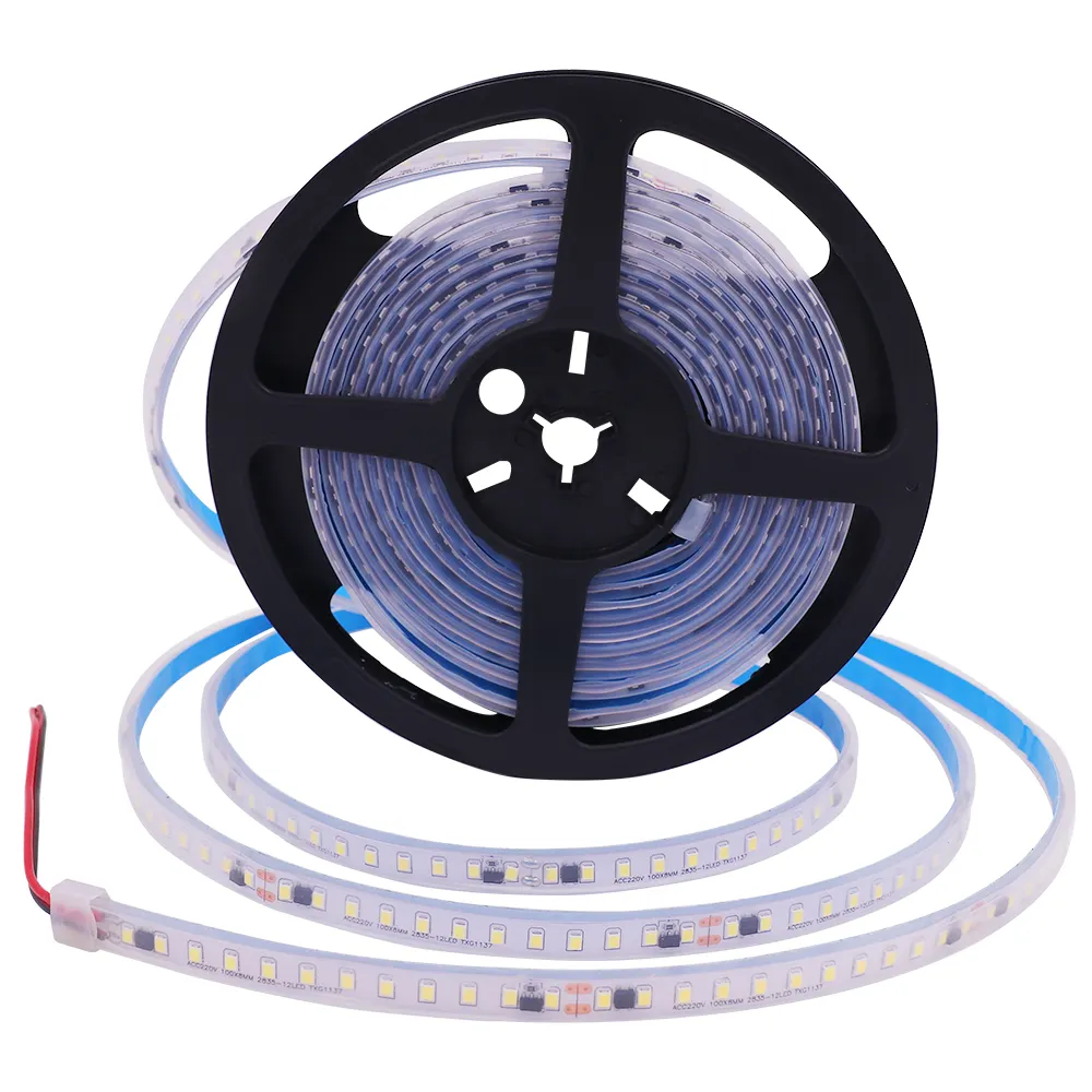 220V LED-Streifen ohne Strom versorgung 2835 120LEDs/m Super helle 10m 100m flexibles LED-Licht band für zu Hause Wasserdichte fahrerlose LED-Streifen