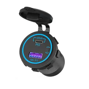 12V QC3.0 Puerto USB PD65W QC3.0 Adaptador de cargador de coche tipo C