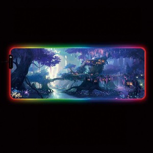 Meiruige-alfombrilla de ratón RGB para Gaming, árbol de flores de bosque de fantasía, para ordenador, con retroiluminación, para teclado y Escritorio - Product Image 1