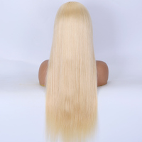 Perruque en cheveux humains vierges européens, pré-épilée, blonde 613, dentelle transparente 4x4, dentelle complète, cheveux de bébé, double trame, pour