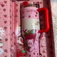 Gobelet isotherme de 40 oz (24,35 oz) de marque co-édition, avec logo personnalisé, motif dessin animé Lilo, double paroi, anti-fuite, sous vide, avec boîte cadeau