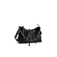 Sac à bandoulière polyvalent en cuir avec chaîne amovible, sac hobo décontracté pour femme, idéal pour les trajets quotidiens
