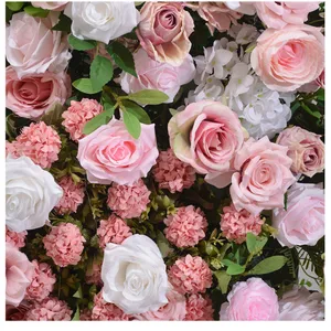 2024 बिक्री के लिए कृत्रिम फूल, शादी के फूलों की व्यवस्था, हस्तनिर्मित कृत्रिम गुलाबी गुलाब के फूल, शादी की सजावट