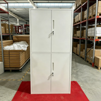 Archivador Metálico de Diseño Moderno, con Estantes Ajustables, Armario de Almacenamiento con Cerradura y Reforzado para Muebles de Oficina