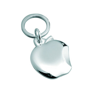 Llavero de aleación con soporte para monedas, diseño de corazón 'Apple Bite' con impresión en esmalte para mosquetón y llaves - Product Image 1