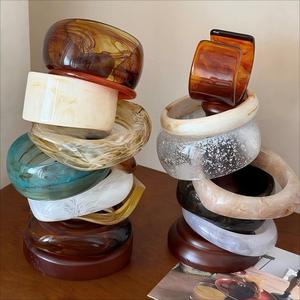 FY Acrylic Chunky Jewelry <strong>Bangles</strong> Bracelets Irregular Punk Resin Geometric Cuff Wide <strong>Wristband</strong> Statement Bracelet <strong>Bangle</strong> - Product Image 2