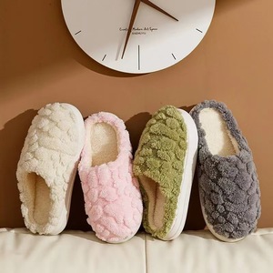 Chaussons d'hiver tendance pour couple, chauds, à carreaux, en peluche, à semelle souple, antidérapants, pour hommes et femmes, pour la maison - Product Image 4