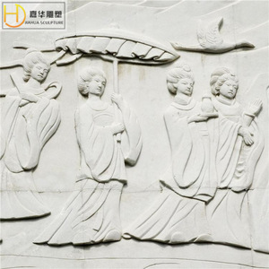 Jiahua Relief <b>Stone</b> Mural Chinese Style Pine And Crane Longevity Wall Art For Courtyard Screen - Product Image 2
