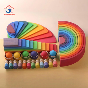 Servicio de Abastecimiento de Productos de Dropshipping en China: Bloques de Apilamiento Educativos de Madera Waldorf Grimms 2026 para Pintar y Teñir - Product Image 2