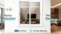 Puertas y Ventanas Corredizas de Aluminio con Doble Vidrio Personalizadas, Diseño Horizontal Moderno, Pantalla de Acero Inoxidable para Cocina y Escuela