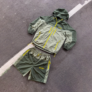 High Quality Tracksuit Design Water Resistant Windbreaker Jacket <b>Shorts</b> Set Jogging Suit Custom Windbreaker <b>Nylon</b> <b>Shorts</b> Set - Product Image 2