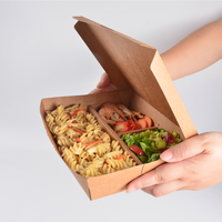 Emballage rapide de style moderne Boîte alimentaire isolée en papier kraft à emporter avec compartiment pour sushi sucre croustilles de pommes de terre