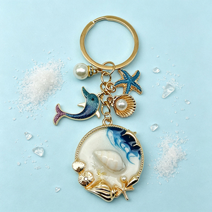Porte-clés en métal motif poisson de dessin animé Marine World, pendentif poisson en alliage de zinc, cadeau personnalisé pour la promotion du tourisme balnéaire - Product Image 3