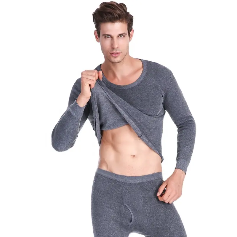Wholesale men's 100 polyester thermal underwear long johns 2pcs Ultra Soft Fit Winter Long Johns