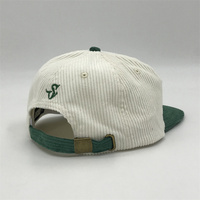Casquettes de baseball en velours côtelé à 5 panneaux, design imprimé et brodé, non structurées, style 'Dad Hat', visière légèrement courbée, style bicolore, Business