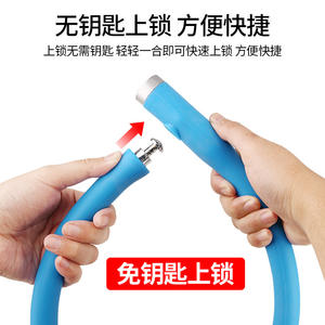 Candado de cable de acero y silicona de 120 cm, duradero, antirrobo, para bicicleta, motocicleta y puerta. - Product Image 4