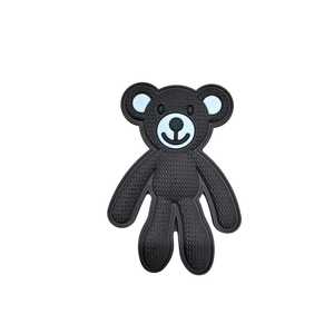 Custom Bear Shape Soft PVC Rubber Patch Textured 3D For Kids <b>Clothing</b> And Bags - Product Image 1