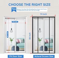 Moustiquaire magnétique auto-fermante en polyester robuste pour portes françaises – Anti-insectes pour chambre et salon