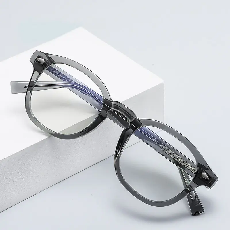 Óculos de grau para estudantes, óculos de grau para adultos com armação redonda tr90 cp, óculos personalizados com prescrição para rio óptico