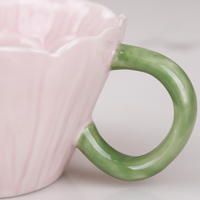 Redeco Offre Spéciale Tasse à Café en Céramique Peinte à Motifs Floraux – Élégantes Tasses en Céramique en Forme de Fleur – Vaisselle Décorative à Motifs Floraux