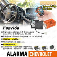 Kit antivol universel 12V, blocage du moteur et fermeture centralisée, contrôle pour Chevrolet, alarmes pour voiture