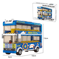 Wange 3970 Bus à deux étages pour le transport urbain, Bus scolaire, Modèle de blocs MOC, Jouets en plastique à assembler pour enfants unisexe