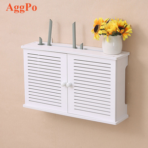 Caja de almacenamiento para enrutador de enchufe wifi, tiras de cable montado en la <span class=keywords><strong>pared</strong></span>, caja de bloque de colector, enrutador, estante decorativo - Product Image 1