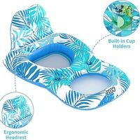 Hamac gonflable en PVC à double trou avec dossier en maille pour piscine, plage, lac, activités de vacances