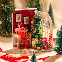 Kit de maison miniature DIY IIECREATE L-2206, puzzle en bois 3D, accessoires de maison de poupée, thème du thé de l'après-midi, échelle 1:24