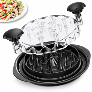 Premium Pro Chicken Shredder Machine 10 Inches Visible <b>Meat</b> Shredder Tool Twist With Brush Fork for Kitchen BBQ Tacos Salad - Product Image 1