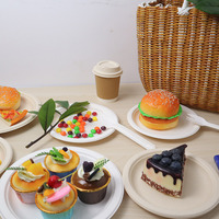 Assiettes compostables en bagasse de canne à sucre de 6 pouces, durables, sans fluor, écologiques, pour les fêtes de famille