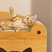 Maison à gratter pour chat en carton ondulé vertical, résistante à l'usure, faible production de poussière, toutes saisons, pour intérieur, tapis à gratter pour chatons