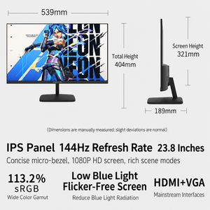 Monitor de Computadora U2421HG-S de 23.8 Pulgadas IPS, Frecuencia de Actualización de <span class=keywords><strong>144Hz</strong></span>, Pantalla de Juego FHD para Escritorio, Compatible con Montaje VESA - Product Image 2