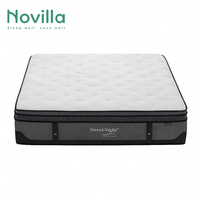 Matelas orthopédique à ressorts ensachés Sleepwell - Matelas hybride en mousse à mémoire de forme, compressé et enroulé dans une boîte, pour lit King, Queen, Double ou Twin