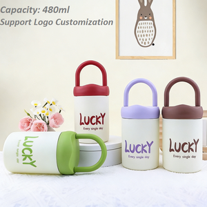 Botella de agua portátil de vidrio de doble pared de 480 ml con logo - Product Image 1