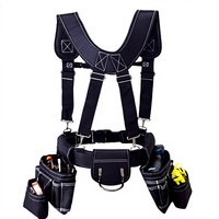 Ceinture à outils robuste, imperméable et légère, bretelles rembourrées, système multi-poches pour charpentiers, électriciens, travaux de construction