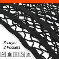 Organisateur de siège de voiture en filet à 3 couches en PP noir avec corde fine, sac de rangement latéral pour siège, barrière de protection pour animaux domestiques et enfants, support pour mouchoirs et sacs à main, pour conducteur